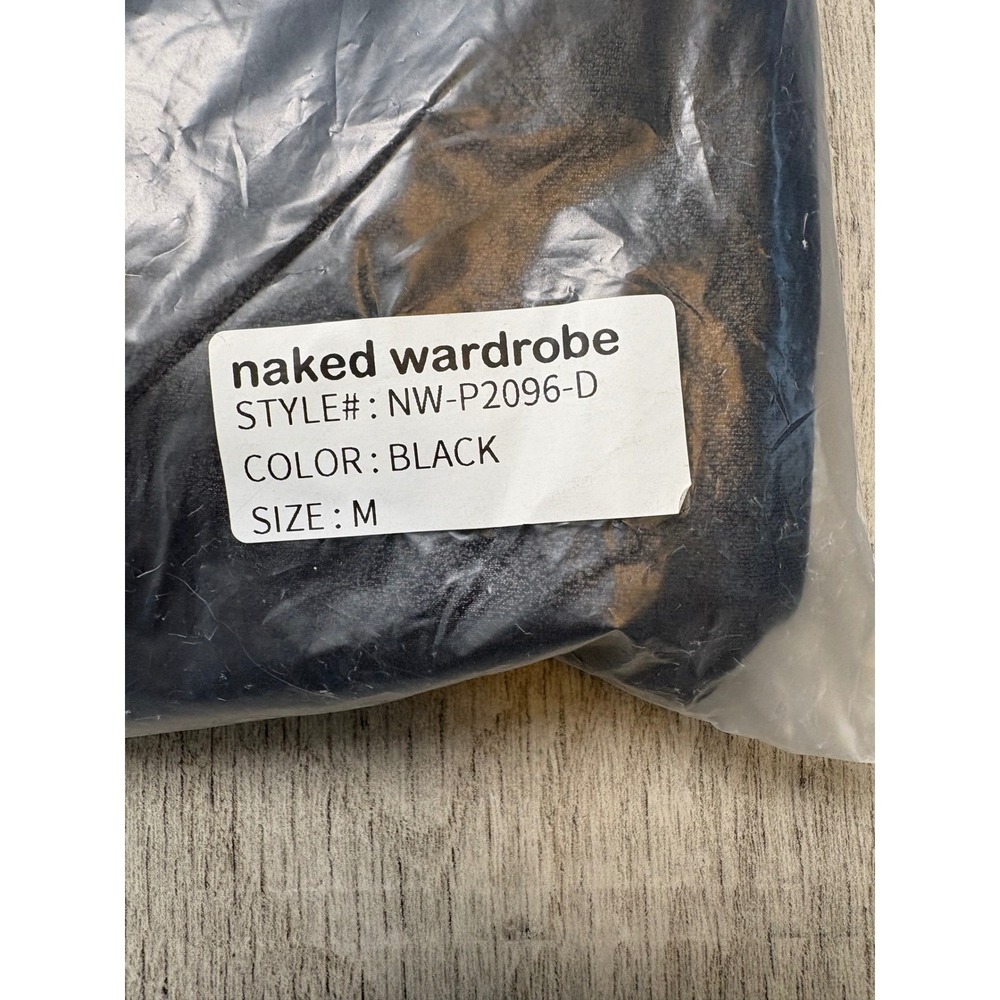 Naked Wardrobe Women's Black Faux Leather V-Waist Skinny Leggings NWT Size M - Picture 6 of 7
